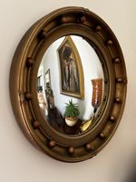 Vintage Atsonea Convex Bullseye Mirror Regency Revival Gilt Wall Mirror England