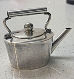 WANG HING ANTIQUE CHINESE EXPORT SILVER MINIATURE TEA KETTLE C1900 SOLID