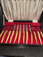 George Ibberson & Co Stainless Steel Cutlery Set with Vintage Stag Horn Handle