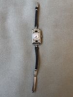 14K Metal Reinforce Art Deco Gruen Ladies White Gold Watch - Runs Well - 2 Grams