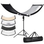 K&F CONCEPT 4-in-1 Curved Reflector U-Shape 180x60cm with for Photography Studio