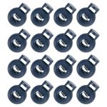 50Pcs 8mm Plastic Cord Locks Single Hole Spring Toggle Stopper, Navy Blue