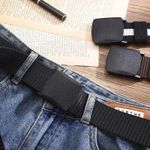 Unisex Men Women Adjustable Canvas Webbing Belt Nylon Military Style Buckle Belt