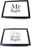 Mr. Right and Mrs. Always Right Cushioned Lap Tray Set