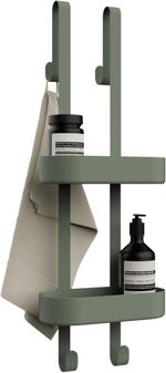 Bamodi Shower Caddy  Plastic 2 Tier Height Adjustable Door Shower Caddy Green