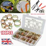 100PCS Fuel Line Hose Clamps Spring Clips Water Pipe Air Tube Fastener Car Set