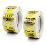 Gold Free Gift Thank You For your purchase Stickers for Small Business Gift Box