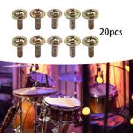 20 Pieces Drum Lug Screws Mounting Screws Lug Claw Hook Drum Screw Drum Part for