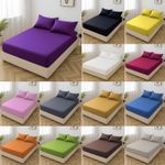 Plain Fitted Bed Sheets - Single Double King Super King - Super Soft Touch✔