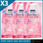 3 x BEAUTY FORMULAS BIKINI RAZORS 3-PACK DISPOSABLE HAIR REMOVAL COMPACT MINI