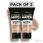 2 X Avon Flawless Match Natural Finish Foundation SPF20  30ml Soft Beige 225G