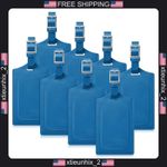 Leather Luggage Tags 8 Pack with Dual-Sided Printing and Privacy Flap
