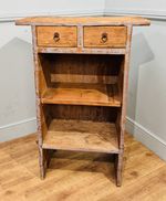 Antique Style French Farmhouse Refectory Bookcase Dispaly Side Table