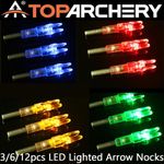 3/6/12pcs LED Lighted Arrow Nocks 6.2mm Tail for Recurve Compound Bow Arrows