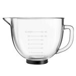 Vinter 5 Quart Glass Mixing Bowl for KitchenAid Stand Mixer Microwave Safe Clear