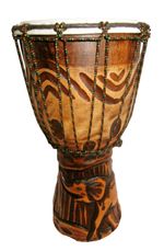 20/ 30 /40 cm High DJEMBE BONGO DRUM hand-carved one piece wood ELEPHANT CARVNG