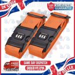 2 LUGGAGE SUITCASE CASE STRAP COMBINATION SECURITY LOCK TRAVEL BRIGHT ORANGE