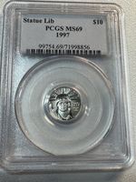 1997 Eagle P$10 MS69 1/10 Oz $10 Platinum American Eagle Statue Liberty NGC