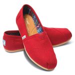 TOMS Authentic Classic Alpargata Womens Slip On Trainers Shoes Red
