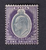 Malta 1903 KEVII 1/- grey & violet MINT light/medium hinge