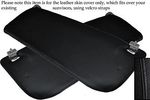 BLACK STITCH FITS FORD TRANSIT MK7 2006-2013 2X SUN VISORS LEATHER SKIN COVERS