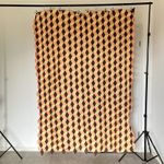 Vintage Quilt Top Tumbling Blocks Apricot Hand Stitched Cotton USA 1950s