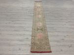 Turkish Vintage Corridor Rug 1.7x11.2 ft Muted Patchwork Hallway Runner Carpet