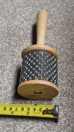 Wooden Cabasa Percussion Musical Instrument Metal Beaded Chain & Cylinder UK