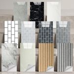 10-100 Pack Self-Adhesive Marble Tiles Sticker Stick On Wall Of Kitchen Bathroom