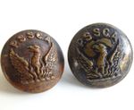 VINTAGE PSSCA PUBLIC SECONDARY SCHOOL CADET ASSOC BRASS BUTTONS P.S.S.C.A.