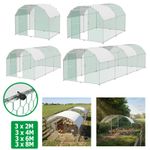 Chicken Run Coop House Walk In Poultry Cage with Roof for Hens Galvanised Steel