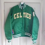 VTG 90s NBA BOSTON CELTICS STARTER SATIN BOMBER JACKET MADE  IN USA SIZE Medium 
