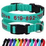 Personalised Embroidered Dog Collar Reflective Custom Name Phone Number S M L XL