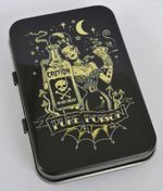 SCREAMING DEMONS PURE POISON ROCKABILLY LOWBROW HINGED TIN MINTS PILL SKULL WEB