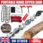 53 inch 68 Teeth Rope Saw High Reach Tree Limb Hand Rope Chain Saw Foldable UK