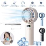 Portable Handheld Fan Digital Display With with Ice Cooler 100 Adjustable Speed 