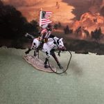 Indian Warrior On Horseback With US Flag. Part Of The King and Country The West