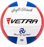VETRA Premium Soft Touch Volleyball Official Size 5 (Blue, Red and White)