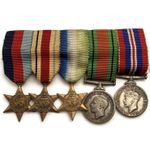 MINIATURE WW2 Group 1939-45 Star, Africa, Atlantic, Defence & War Dress Medals