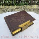 Victorian Quality CDV Album 47 Original Photos, 12 Colour-Tinted in Fine Leather