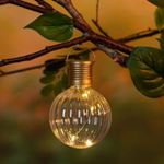 Hanging Solar Light Bulbs Set Of 4 Clear Garden Solar Bulbs With Warm White LEDs