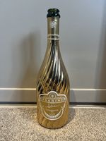EMPTY Metallic Gold Craft Bottle GOLD SWIRL Champagne  Holiday Decor TSARINE
