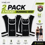 2 Pack Running Vest Phone Holder Hydration Chest Bag Reflective Bottle Pocket