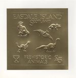 DINOSAUR EASDALE ISLAND GOLD LEAF IMPERFORATED MNH STAMP/STICKER