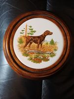 Wood/Ceramic Hunting Dog Wall Hanging. - German Short Haired Pointer.