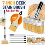 7” Decking Paint Brush Long Handle Outdoor Deck Stain Coating Applicator Tool