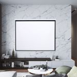 4:3/16:9 Home Movie Projector Screen Wall Mounted Pull Down Manual Screen Set