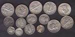(NAE)USA. 15 Coins all .900 Fine Silver. Weight 125 Grammes, A.S.W. 112 Grammes.