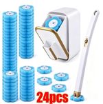 Disposable Toilet Brush Set Toilet Bowl Cleaning System Cleaners with 24 Refills