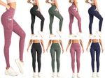 Women Fitness Leggings Two Side Pocket Gym High Waist Stretch Yoga Pants 